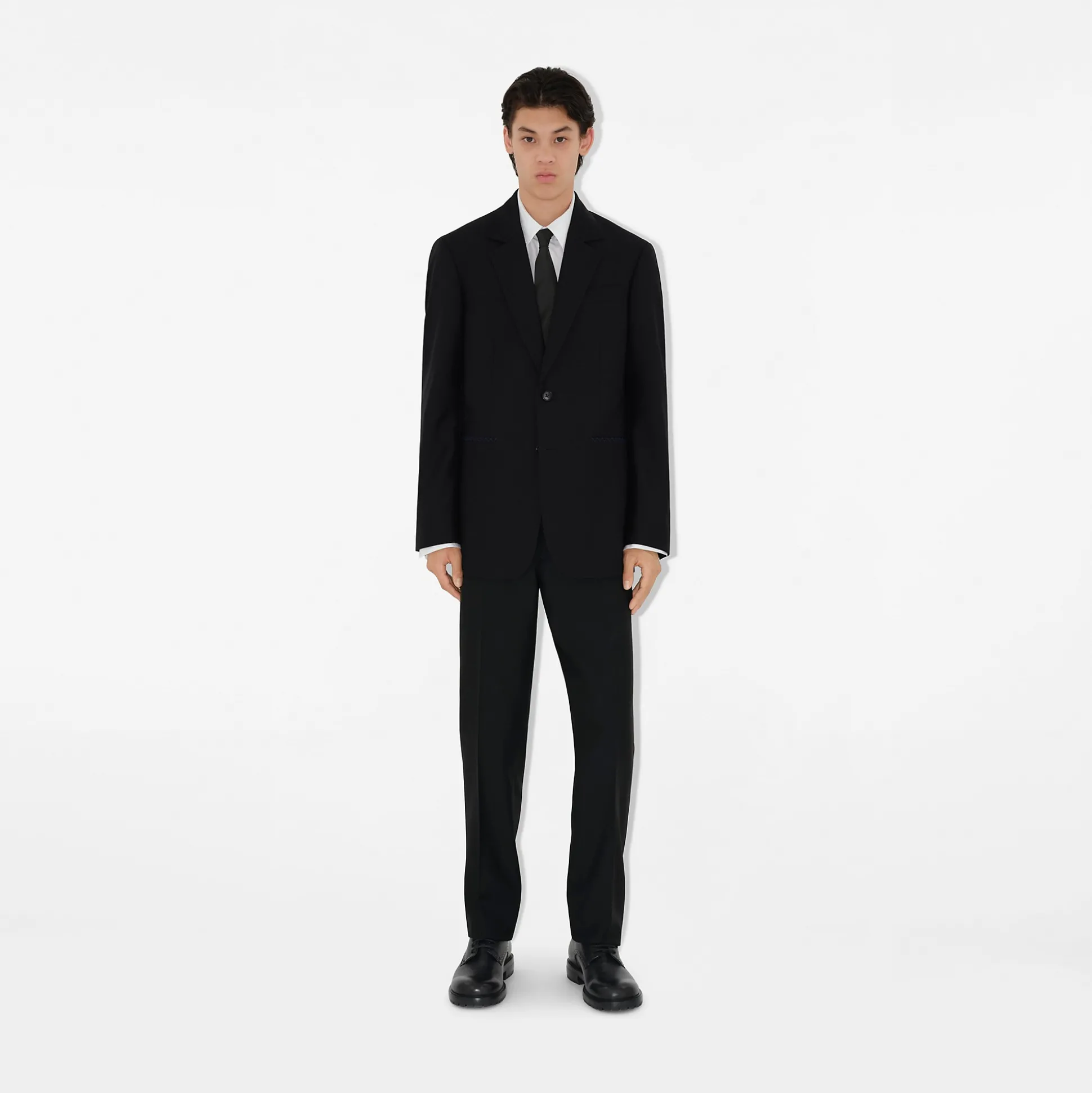 Discount Burberry Wool Tailored Trousers Black